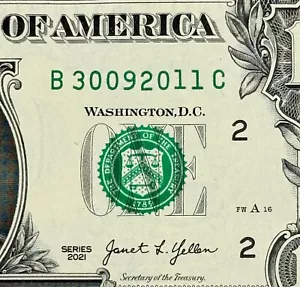 30th of September 2011 Birthday Dollar NEW Uncirculated Fancy Serial Number - Picture 1 of 3