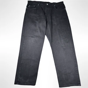 Ralph Lauren Jeans RL Men 40x30 Black Denim Polo Jeans Co. Loose Straight Flag - Picture 1 of 14