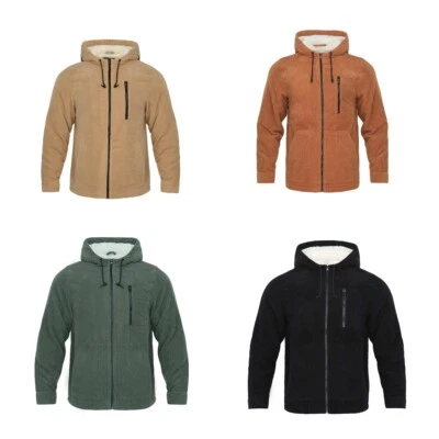 Para Hombres Sherpa Forrado Polar Sudadera con Capucha Chaqueta Cremallera Completa Cálido Invierno Abrigo Pana Foto 1 de 4