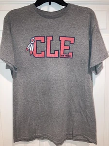 Cleveland Indians CLE Go Tribe Camiseta Gris Talla Grande - Imagen 1 de 4