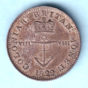British West Indies. 1822 1/8 Dollar - Anchor Money.. aEF - Part Lustre - Picture 1 of 2