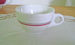 Vintage Syracuse China Restaurant RED & BLACK STRIPE Teacup Tea Cup ~ - Picture 1 of 6