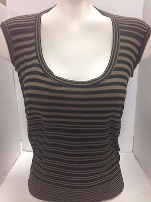 Top Stella McCartney sin mangas talla 38 marrón/negro a rayas mezcla de rayón Foto 1 de 4