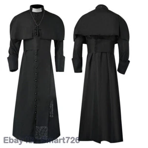 Clergy Men Cassock Priest Costume Bishop Roman Catholic Church Soutane Pope Robe - Picture 1 of 21