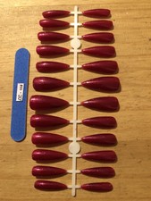 24 Handmade False Extra Long Stiletto Nails Includes Glue And File - LC158