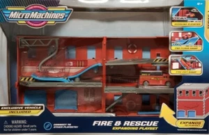 Micro Machines Fire and Rescue Expanding Playset Series 1 w/Exclusive Car New - Picture 1 of 6