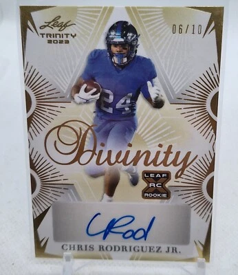 Chris Rodriguez Jr 2023 Leaf Trinity DIVINITY Gold Foil Autograph #06 /10  XRC - Image 1 of 3