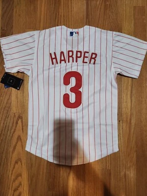 men size nwt customized Phillies #3 Bryce Harper size S-3XL white *new stitched - Image 1 of 2