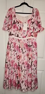 Maxi abito Ivy City Co. ballerina donna XXL rosa floreale Cottagecore Fairycore - Foto 1 di 10