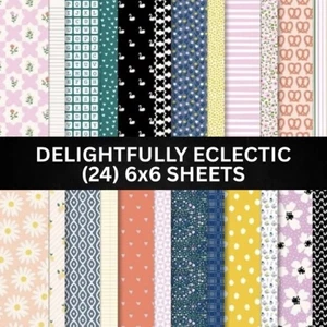 Stampin Up DELIGHTFULLY ECLECTIC Designer Series Paper - Cut Into (24) 6x6 Shts - Picture 1 of 1