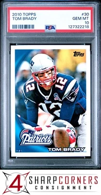 2010 TOPPS #30 TOM BRADY PATRIOTS PSA 10 - Image 1 of 2