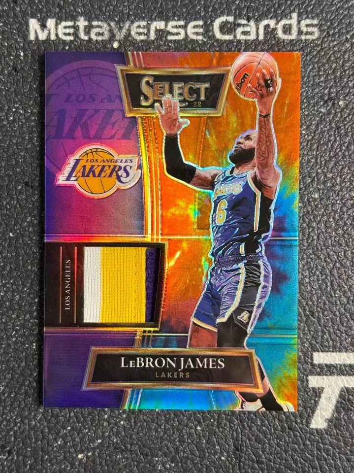 2021-22 Panini Select Basketball Game-Worn Patch Tie-Dye Lebron James /25 - Image 1 of 2