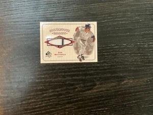 2001 SP Authentic Don Mattingly Cooperstown Calling Game Used Jersey Patch Card - Picture 1 of 2