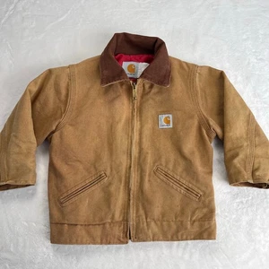 Carhartt Vintage Detroit Bomber Kids Boys Jacket Size 4 Quilted Liner USA Made - Picture 1 of 9