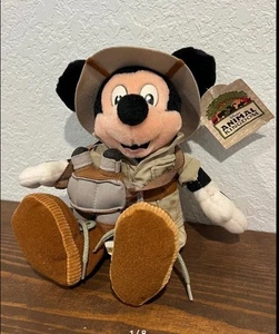 Peluche Topolino Safari Disney World Animal Kingdom Vintage 11' con etichette - Foto 1 di 8