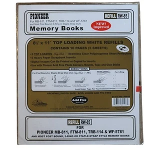 VTG Y2K Pioneer Memory Book Refill Pages 8.5x11 RW-85 5 Sheets Top Loading White - Picture 1 of 2