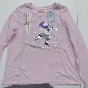 Girls' Long Sleeve Flip Sequin 'Unicorn Skating' T-Shirt - Cat & Jack M (8) - Picture 1 of 1