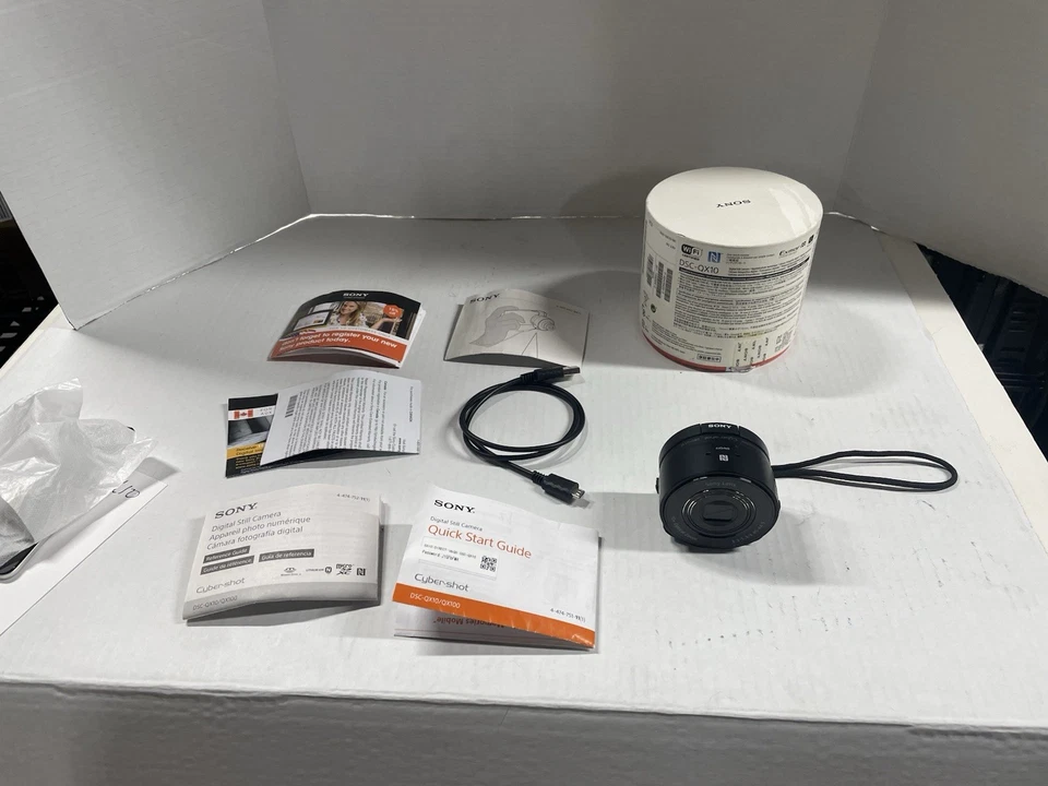 Sony Cyber-shot DSC-QX10 18.2MP Digital Camera Black For Smartphone Tested Works - Image 1 of 4