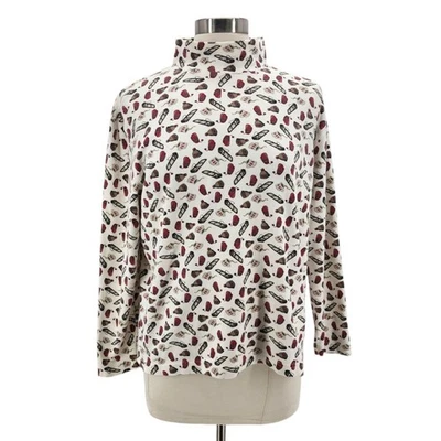 Vintage St. John's Bay Womens Large Top Christmas Mittens Sled Mug Turtleneck - Image 1 of 4