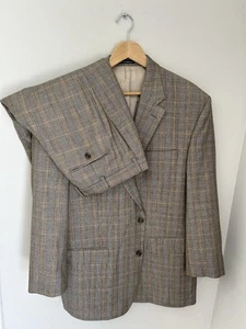 Herren Ralph Lauren grau braun kariert Fensterscheibe 2-teilig Anzug Blazer 44 S Hose 30 x 29 - Bild 1 von 14