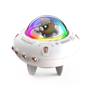 Bluetooth Wireless Portable Speaker RGB Light USB TF Spaceship Speaker Gift - Picture 1 of 7