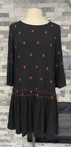 VETEMENTS Abito grunge nero con cerniera ricamato taglia XS