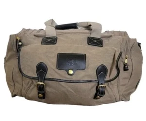 Eddie Bauer Ford Leather Trim Duffle Bag 22” Weekend Gym Travel Carry On Luggage - Picture 1 of 5