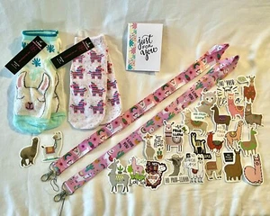 LLAMA and ALPACA Gift Set🎁2 Pair SOCKS + 2 ID Neck Lanyards + 24 Vinyl STICKERS - Picture 1 of 6