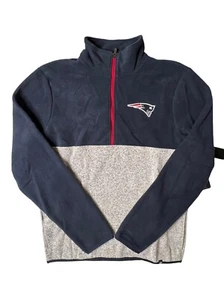 NFL New England Patriots Fleece Jacket Mens M Pullover 1/4 Zip Football NWT NOS - Picture 1 of 7