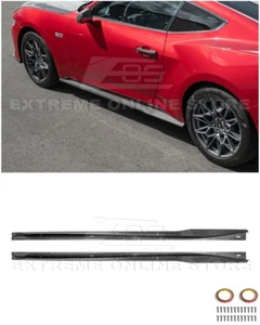 For 24-Up Ford Mustang | Factory CARBON FIBER Add-On Side Skirts Rocker Panel - Picture 1 of 23