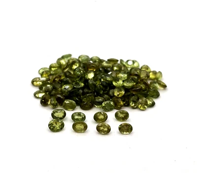 Natural Demantoid Garnet Oval Cut Loose Gemstone Lot 8 Pcs 3*4 MM 2 CT - Image 1 of 4