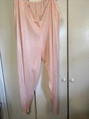 Pantalones de pijama vintage Sears rosa claro melocotón cintura elástica talla grande 2X línea de pantalones Foto 1 de 4