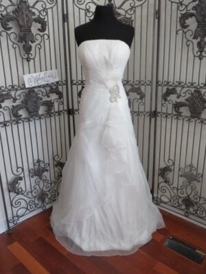 408W MOONLIGHT J6210 RHINESTONE BEADED SZ 8 IV  WEDDING  GOWN DRESS  NWT - Image 1 of 4