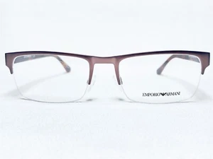NEW Emporio Armani EA1072 3049 Men's Brown Half Rim Eyeglasses Frames 55/19~145 - Picture 1 of 6