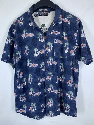 Camisa Brave Soul Para Hombres Grande Azul Hawaiano Palmera Tress Manga Corta Abotonada LON Foto 1 de 4