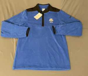 Nike Ryder Cup Golf Pullover Therma Fit USA Logo 1/4 Zip Fleece Small Blue NWT - Picture 1 of 6