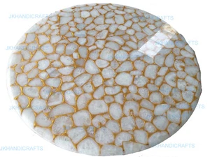 12" Round Marble Coffee Center Table Top Natural Agate Kids study Room Decor - Picture 1 of 1