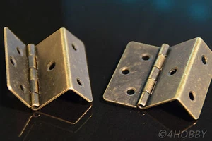 2 bisagras antiguas caja de joyas esquinas 43 mm antiguo, cofre del tesoro - Imagen 1 de 3
