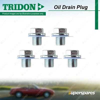 5Pcs Tridon Oil Drain Plugs for Kia K2700 SD K2900 PU3 2.7L 2.9L J2 J3 2002-2012 - image 1 of 2