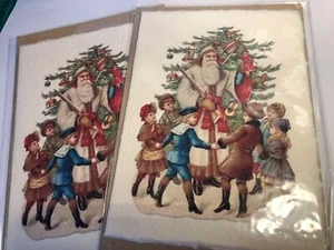 Christmas greeting cards postcards printed on vintage handmade paper - Picture 1 of 6