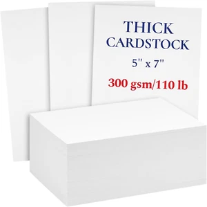 200 Pack White 300 GSM / 110 Lb Thick Cardstock Paper - Blank Heavyweight Weddin - Picture 1 of 12