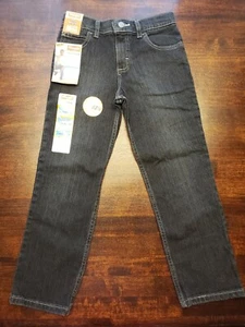 Wrangler BOYS Athletic Jeans, Slim Leg, Adjustable Waist, Sz 8 Reg, Black Denim - Picture 1 of 6