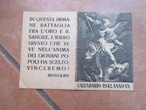 1942 Calendario anno XX Frase al retro - Foto 1 di 2