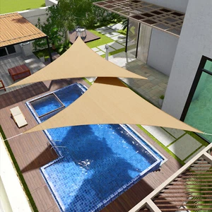 Durable Sand Equilateral Triangle Sun Shade Sail Net Cover UV for Home Yard Deck - Picture 1 of 12
