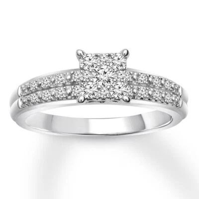 Kay jewelers Diamond Engagement Ring 1/4 ct tw Round-cut 10K White Gold - Image 1 of 4