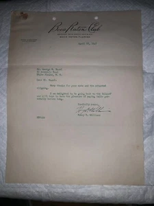 Boca Roton Club Letterhead, 1947 General Manager (Signed )Boca Raton, FL. - Picture 1 of 2