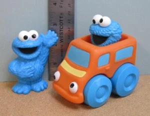 LOTE DE FIGURAS DE PVC SESAME STREET GALLETAS MONSTRUO COCHE/CAMIÓN PREESCOLAR JUGUETE - Imagen 1 de 2