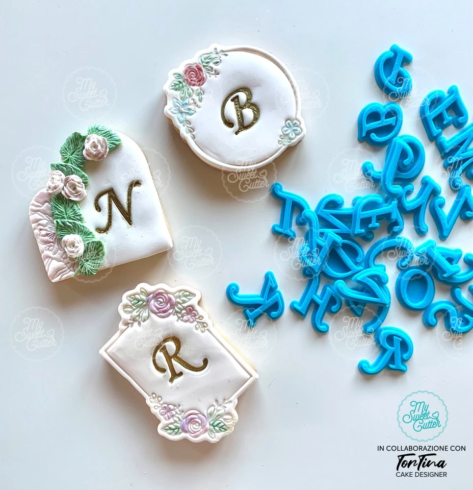 Alfabeto Type Lettere Impressione Formine Biscotti Timbro Cake Design Embossing - Image 1 of 1