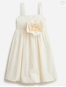 J.Crew Crewcuts Girls' rosette dress in taffeta Ivory Size 14 CA267 - Picture 1 of 11
