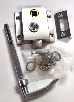 Juego de pestillos de llanta de puerta con pantalla de níquel satinado Merit 20297 NUEVO Foto 1 de 2